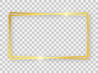 Double gold shiny 16x9 rectangular frame