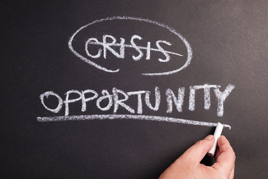 Crisis and Opportunity Chalk Writing