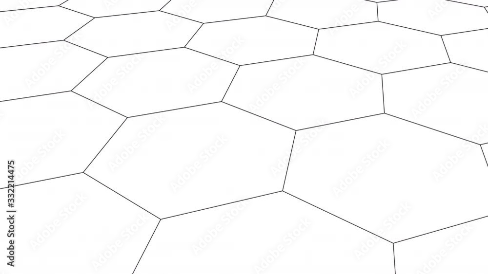 Poster abstract motion background, geometric pattern design with hexagons, seamless looped 4k animation