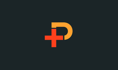 Letter P design with a plus sign - obrazy, fototapety, plakaty