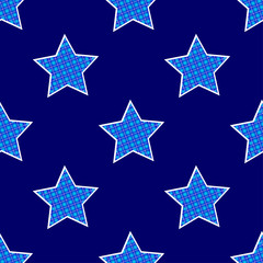 Seamless pattern with stars on a dark background. Vector. Pixel illustration.