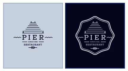 Foto op Canvas Pier Restaurant Logo Template © Supernova ArtEmbassy