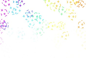Light Multicolor vector background with math elements.
