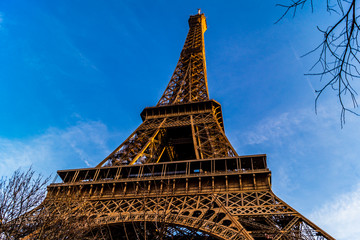 View from Eiffel Tower with beautiful sky