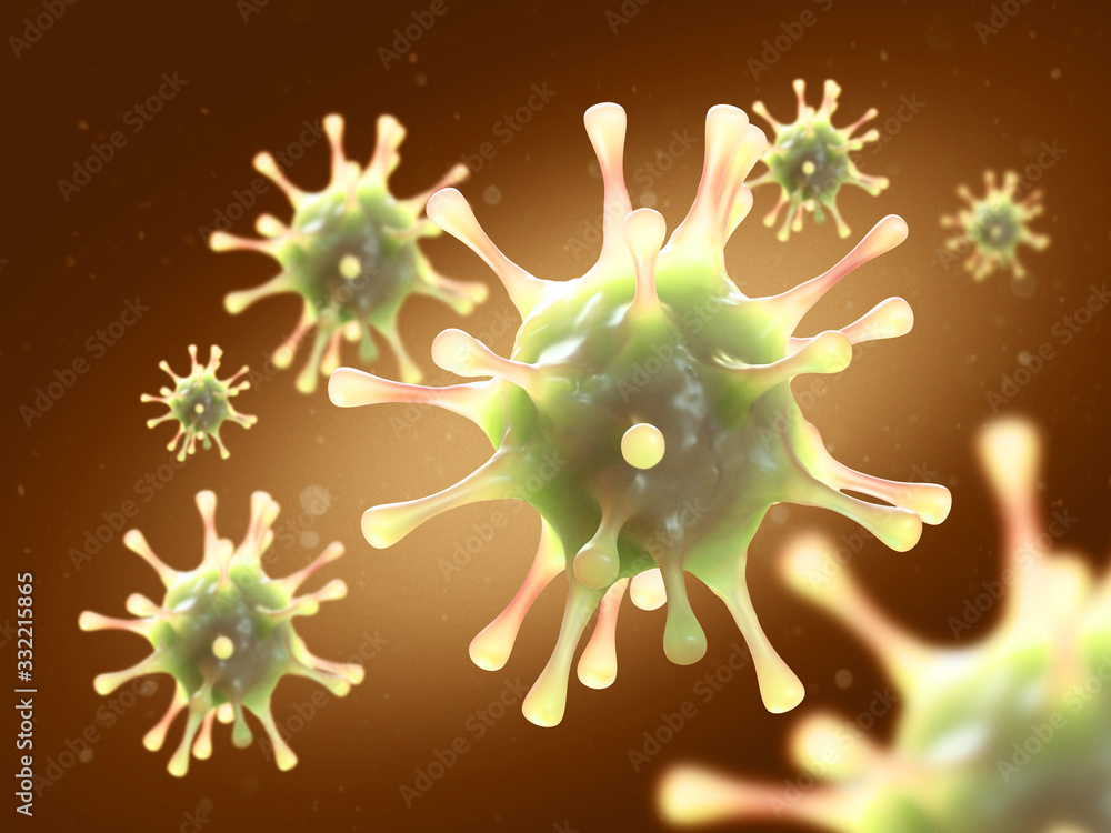 Wall mural Covid-19-Corona virus-Flu virus