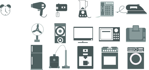Home electronics line icons, linear signs, vector set