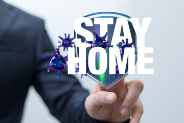 Stay home digital stay safe 3d.