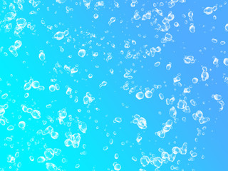 water drops in blue green background