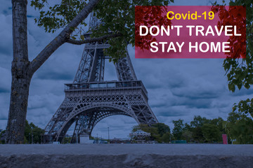 the concept of Stay home, Don't travel, Self isolation. Stop coronavirus. Home quarantine from Covid-19 concept image