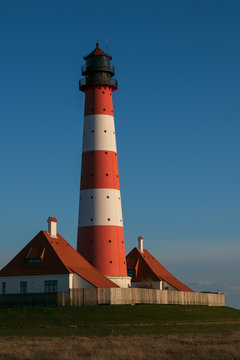 The Westerhever light house is the most popular photo motive at the Eiderstedt penisula