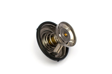 Thermostat car on white background. Spare parts for auto.