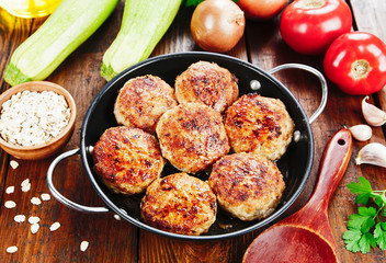 Burgers with oat flakes and zucchini