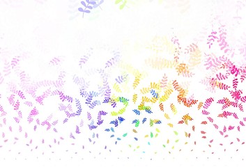 Light Multicolor vector abstract background with leaves.