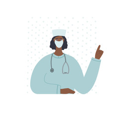 Medical Doctor nurse pointing finger illustration