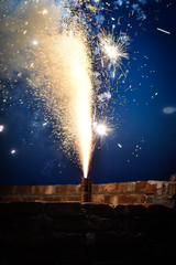 fireworks in the night sky in diwali festival, Indian Culture 