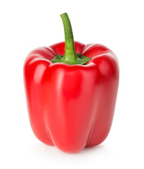Red sweet pepper isolated on white background.
