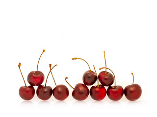 Fresh Cherries on white