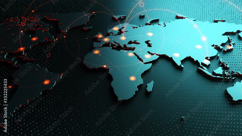 Poster global background/global background/connection lines around earth globe, futuristic technology theme