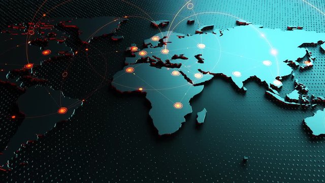 Global Background/Global  Background/Connection lines around Earth globe, futuristic technology  theme background with circles and lines. Concept of internet, social media, traveling or logistics