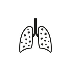 Lung disease icon. COVID-19 in human lungs. Pneumonia. Vector. Isolated.
