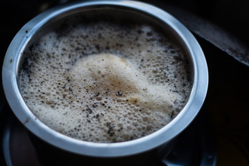 pan of coffee on black background, Indian Coffee 