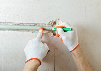 Soldering plumbing.