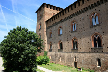 Fototapeta na wymiar Pavia (PV), Italy - June 09, 2018: The Castello Visconteo, Visconti castle, Pavia, Lombardy, Italy