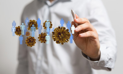 flu virus attack digital 3d