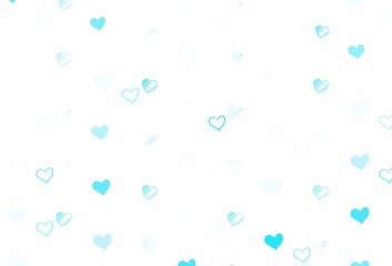 Light Blue, Green vector texture with lovely hearts.