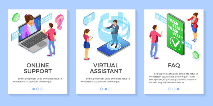 Isometric Online Customer Support Templates