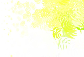 Light Green, Yellow vector abstract design with leaves.