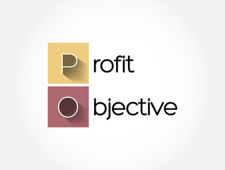 PO - Profit Objective acronym, business concept background