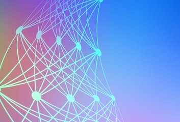 Light Blue, Red vector template with artificial intelligence structure.