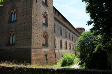 Fototapeta na wymiar Pavia (PV), Italy - June 09, 2018: The Castello Visconteo, Visconti castle, Pavia, Lombardy, Italy