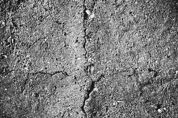 Distress old cracked concrete vector texture. EPS8 illustration. Black and white grunge background.