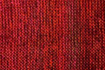 Knitted texture red color macro technique shawl