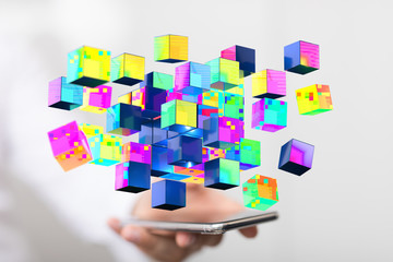 Cloud storage and Computing concept digital