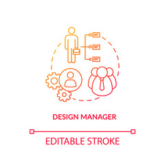 Design manager, agency executive concept icon. Studio management idea thin line illustration. Workshop structure, executive official duties. Vector isolated outline RGB color drawing