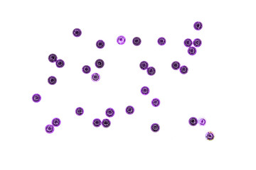 purple glass balls on white background