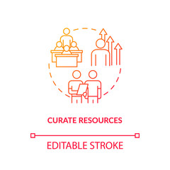 Obraz premium Creative agency resource curation concept icon. HR management and professional growth idea thin line illustration. Workshop staff education. Vector isolated outline RGB color drawing