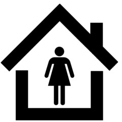 Self isolation concept. woman inside home vector illustration