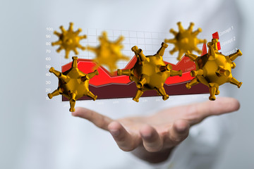 Coronavirus economic impact concept image.