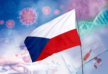 Coronavirus (COVID-19) outbreak and coronaviruses influenza background as dangerous flu strain...
