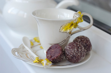 Handmade candies from cranberries dates and nuts