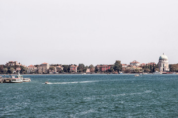 Fototapeta na wymiar Water traffic in summer Venice