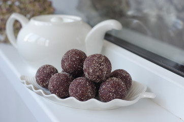 Handmade candies from cranberries dates and nuts