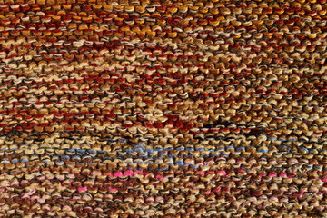 Multicolored knitted texture in macro using shawl technique