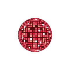 Disco ball Vector icon. club ball for party Isolated on white . Disco decoration element and party