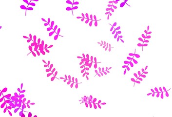 Light Pink vector elegant background with leaves.