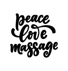 Fototapeta premium Fun slogan about massage. Lettering typography quote. Hand drawn inspirational, motivational poster. Cosmetology print, badge, logo, tag. Vector